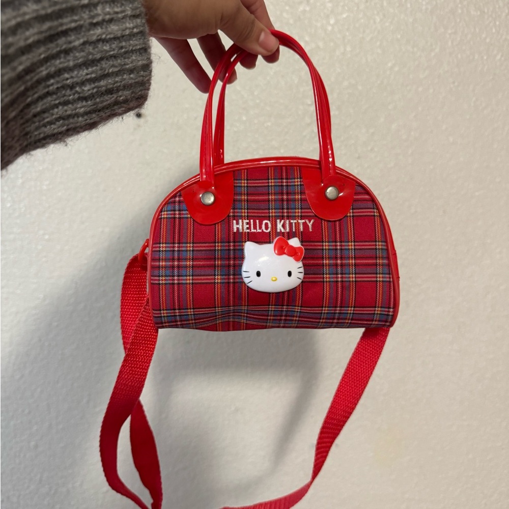 Sanrio Red Plaid Hello Kitty Bag made in Japan